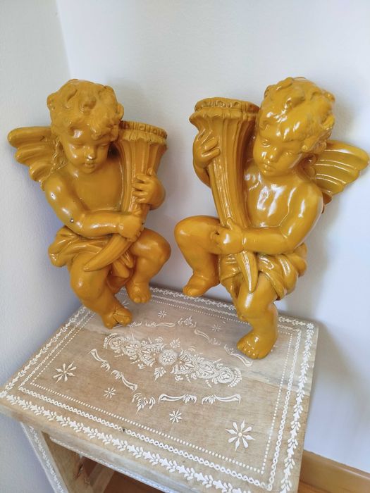 Par de antigas Esculturas de suspensão