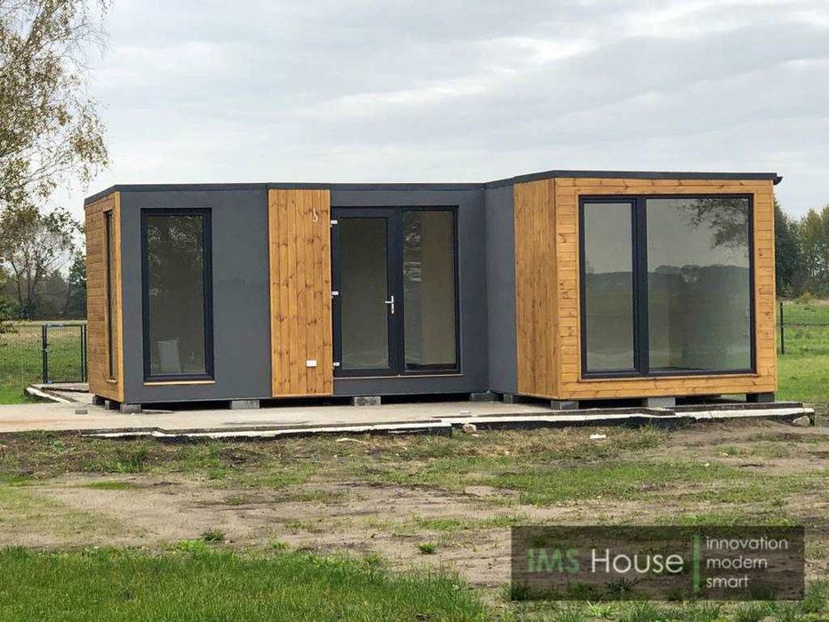 Domek bez pozwolenia do 35m2 modułowy letniskowy w kształcie litery L