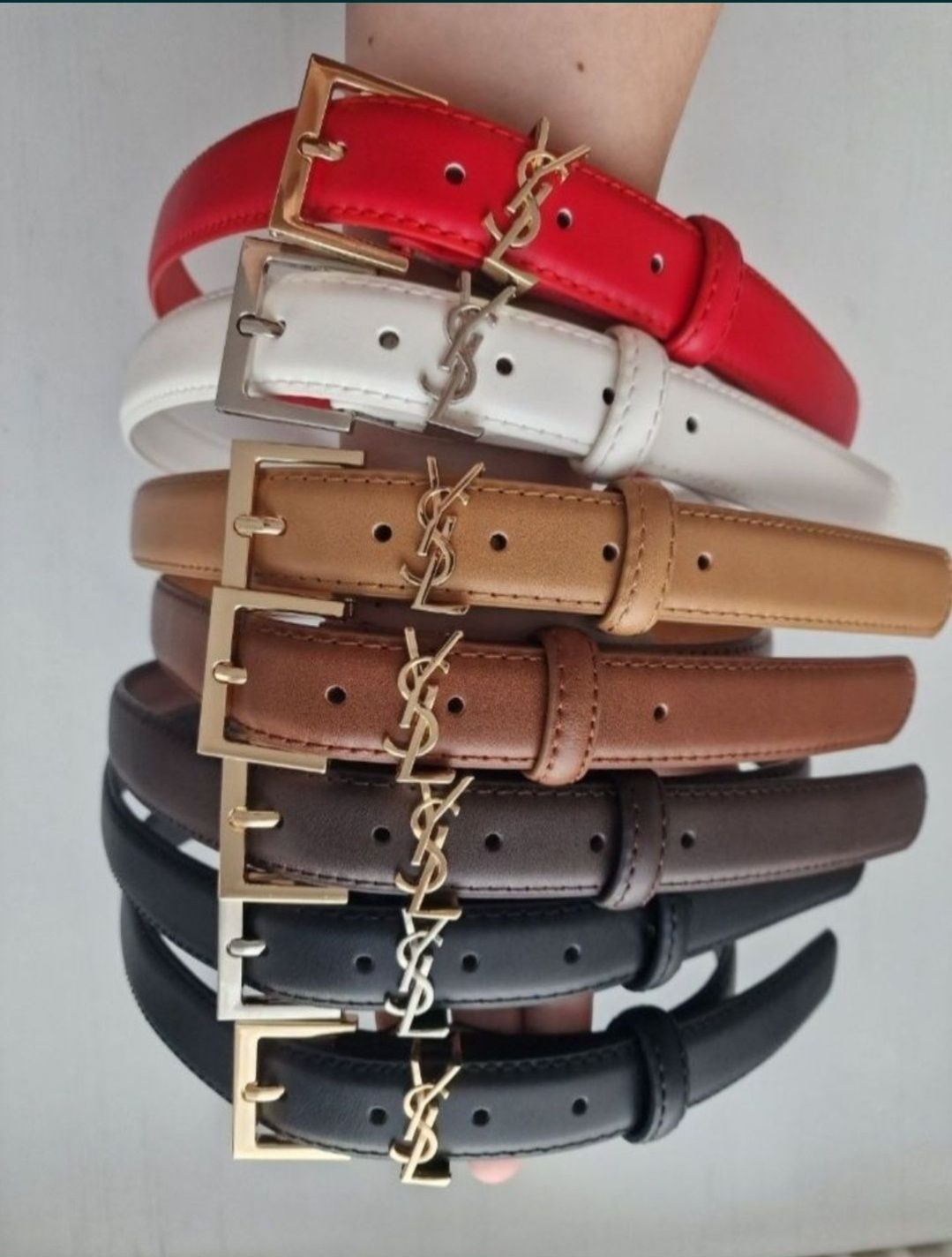 Skórzany Pasek Damski YSL Yves Saint Laurent