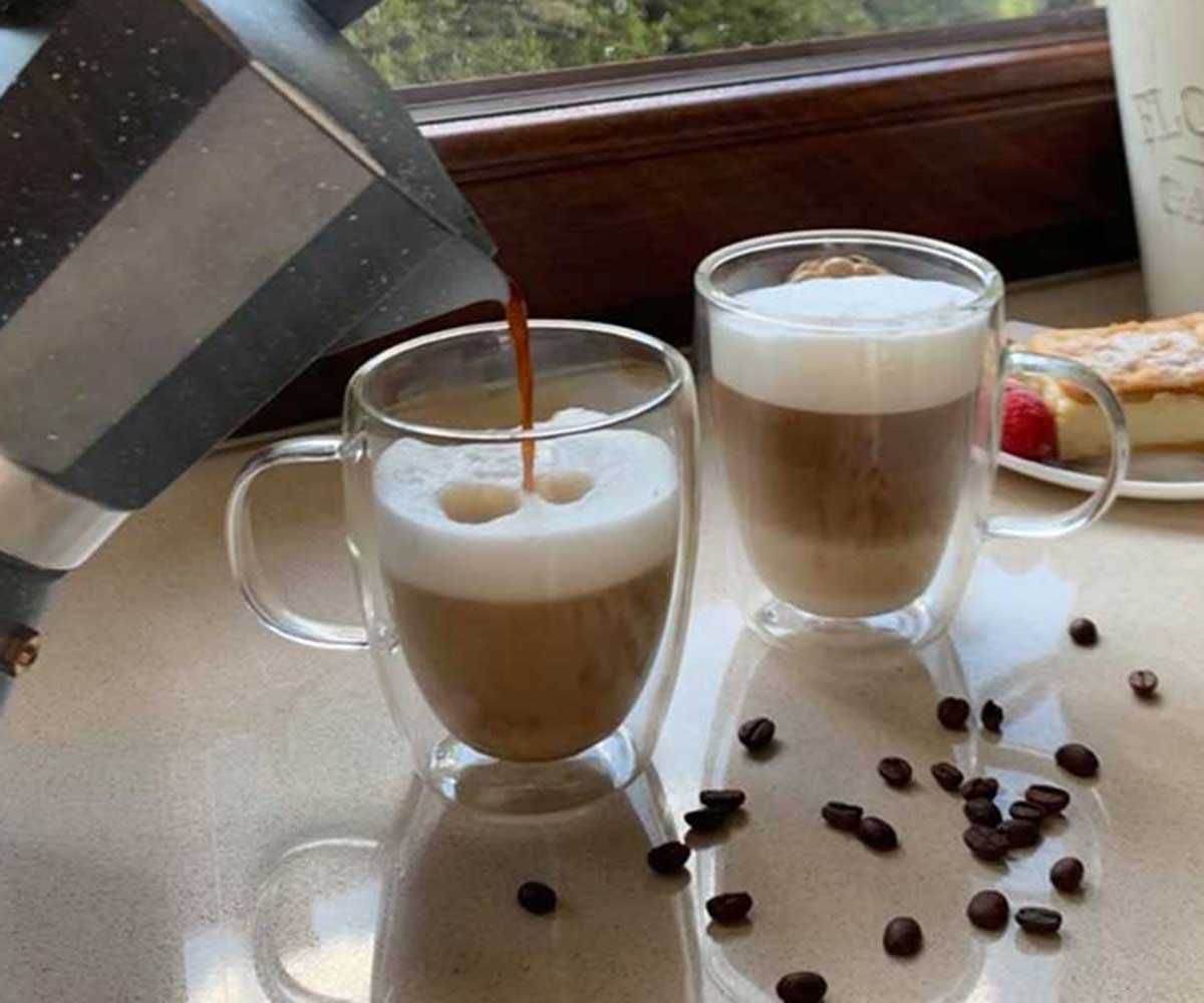 Szklanka termiczna 300ml z podwójną ścianką do latte kawy kubek