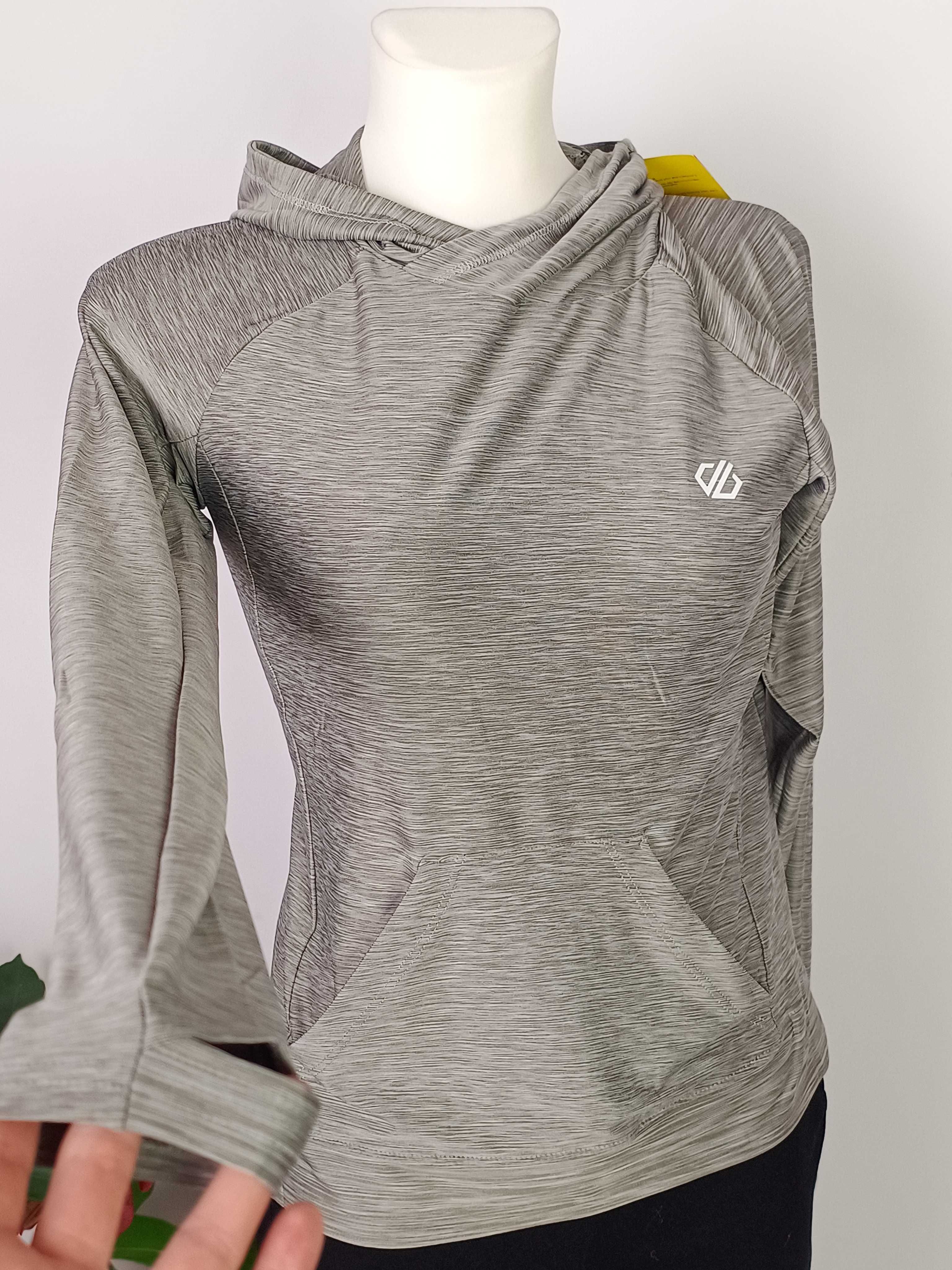Nowa szara bluza z kapturem szybkoschnąca sportowa damska Dare2B 34 XS