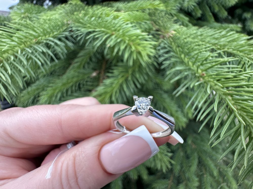 Золота каблучка з діамантом,бриллиантом кольцо,3,7 мм, 16,2 роз 0,18ct