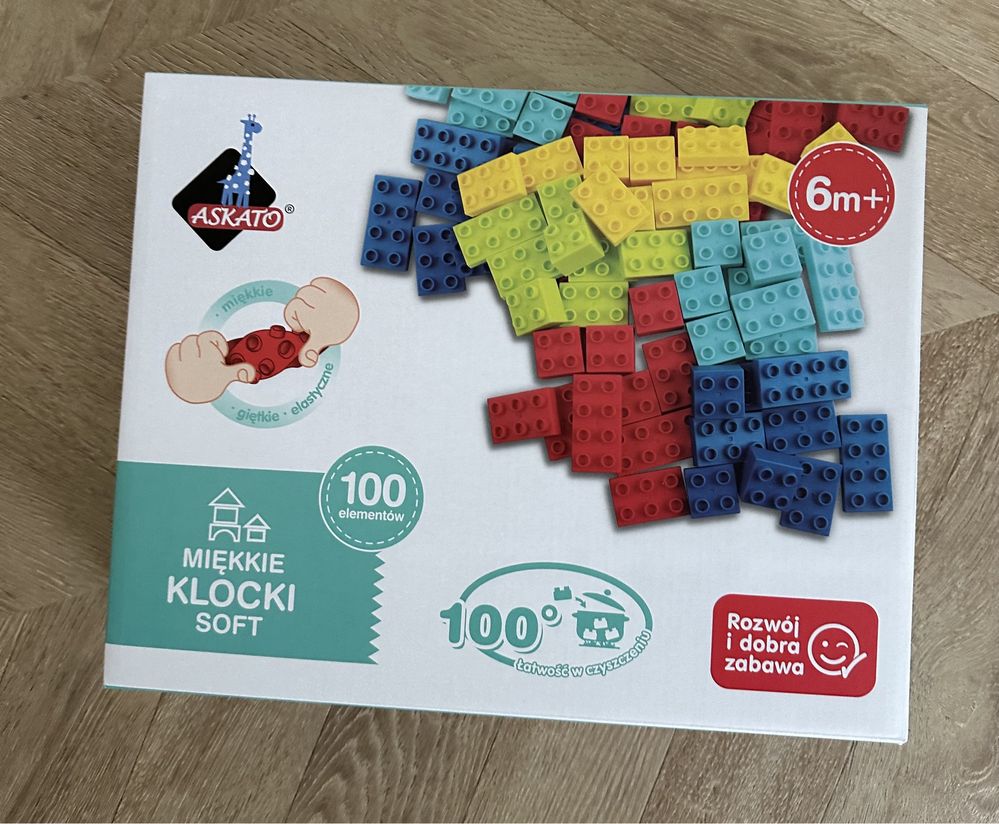 Miękkie klocki Askato 100 sztuk kolory jak Lego