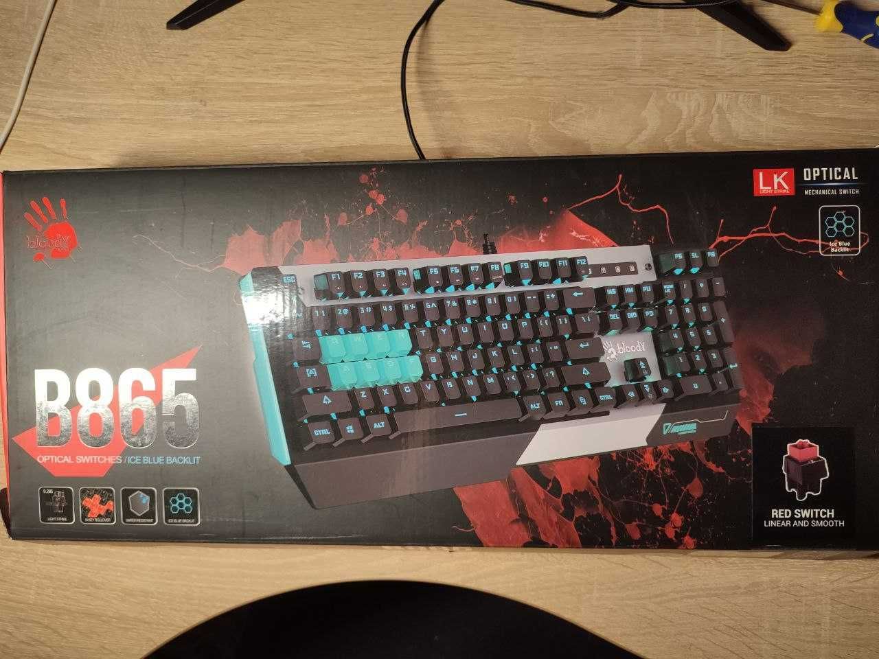 Игровая клавиатура Bloody B865 LK Red Gun Grey