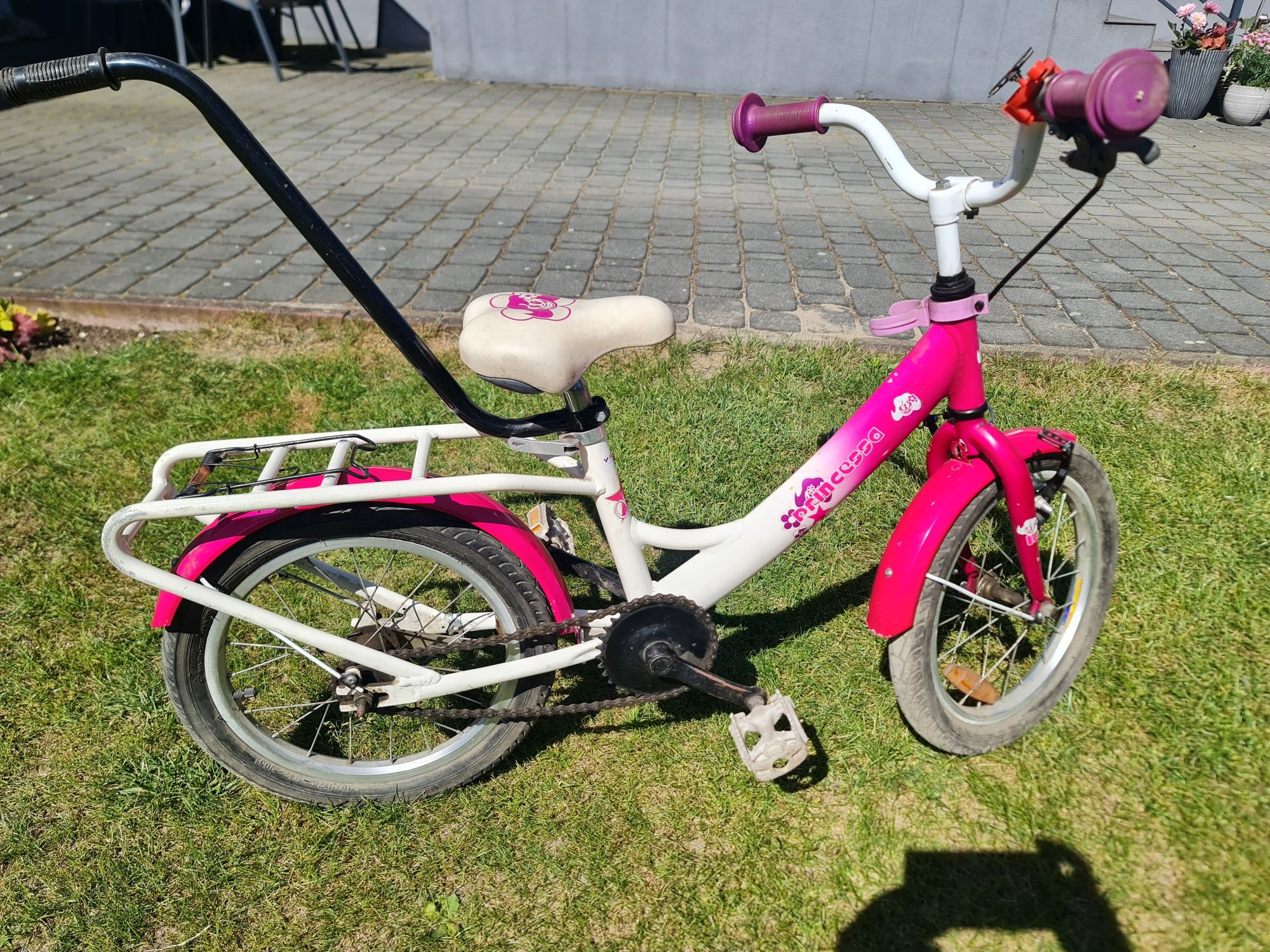 Rower rowerek dziecięcy, dziewczynka, 16" plus wspornik