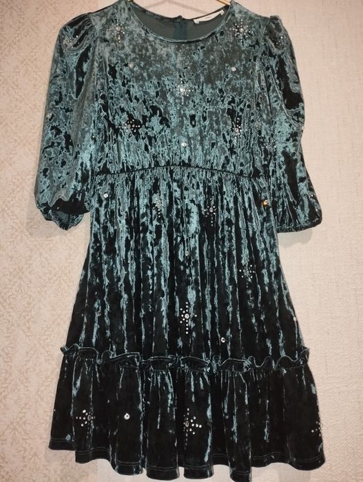 Святкова оксамитова сукня M&S стразами 11-12років 152см зріст