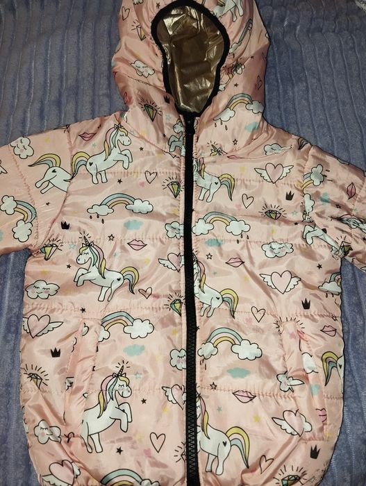 Двостороння  курточка для дівчинки і шапка
