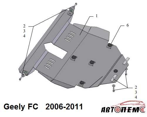 Захист двигуна Geely CK MK LC FC GC SL UL Emgrand LC Cross ATLAS Maple