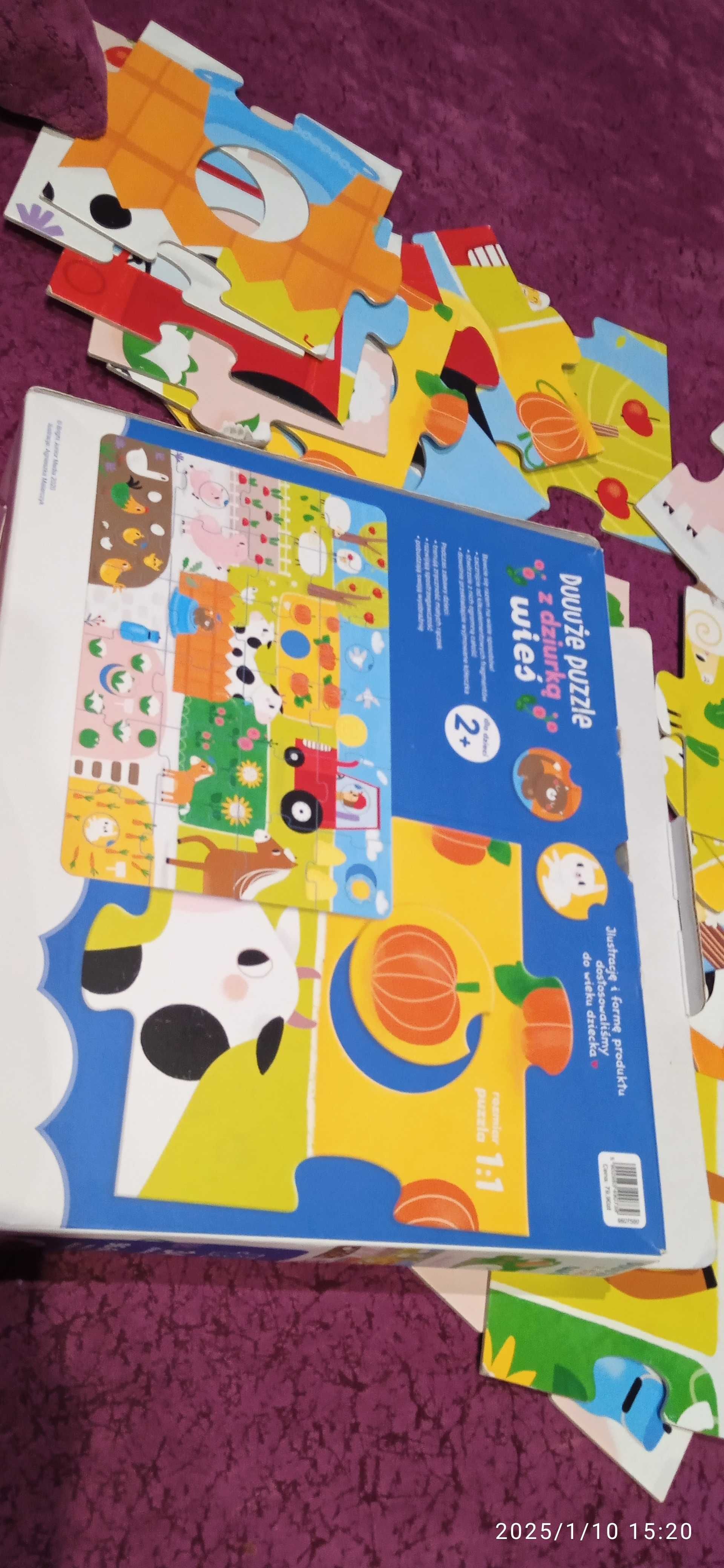 2 pudełka Super Puzzle wielkoformatowe CzCzu wiek 2+