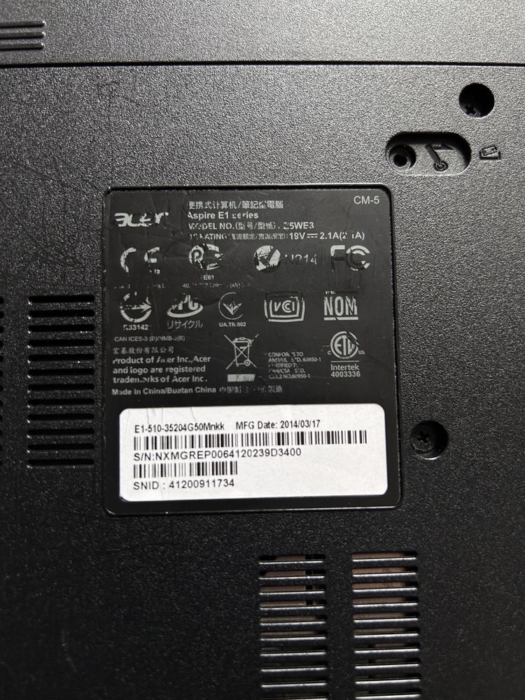 Laptop Acer Aspire E1 series