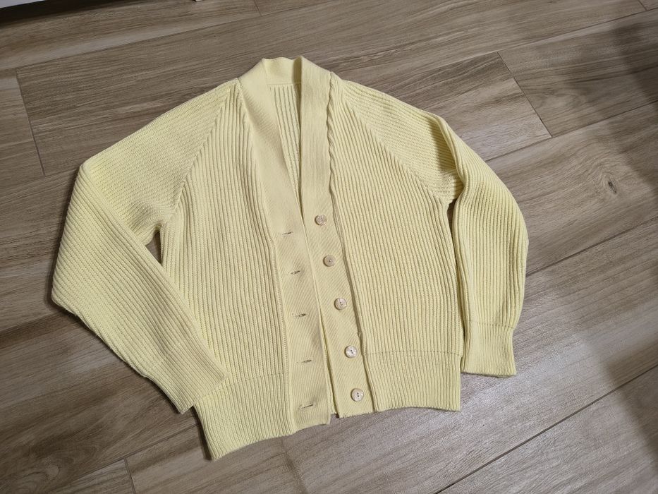 Kardigan żółty sweter rozpinany