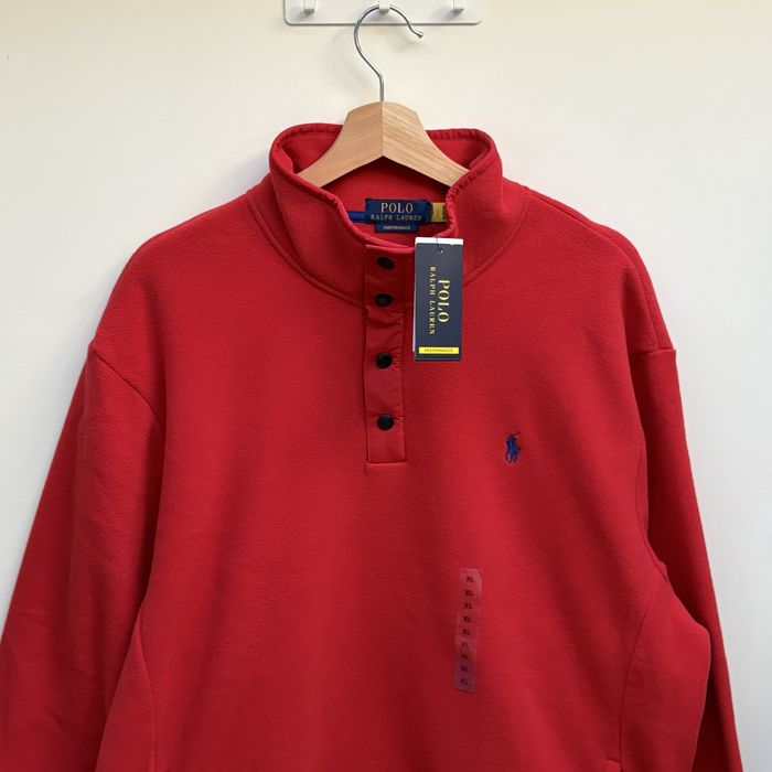 Sweatshirt com botoes Polo Ralph Lauren Performance Vermelho Pelo (XL)