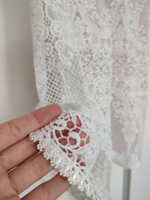 Suknia ślubna Boho koronka miękka długa syrena