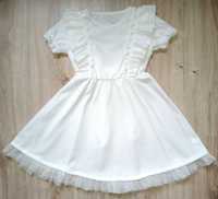 Sukienka dla dziewczynki 128 na komunię święta wesele biała ecru