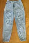 Jeansy boyfriendy dziury roz.L/40