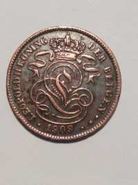 Moeda de 2 Cents 1909 Bélgica