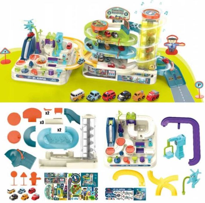 Трек парковка гараж для хлопчика з ліфтом та машинками великий набір