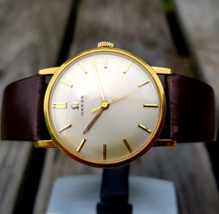Złoty zegarek męski Omega zloto 18k Vintage lata 60te