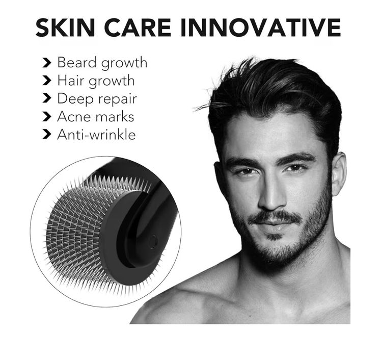 Derma Roller 1,5 mm, wałek z igłami do stymulowania brody i włosów