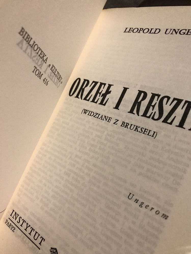 Książka Orzeł i reszta (Widziane z Brukseli) L. Unger