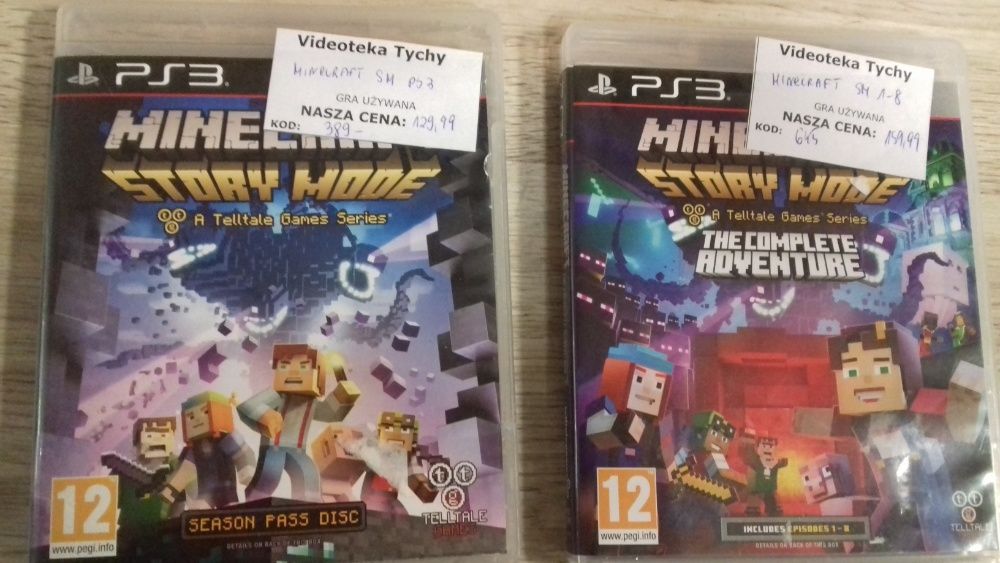 2x Minecraft ps3, STORY MODE i SM TCA 1-8 PS3 Sklep tychy, wymiana