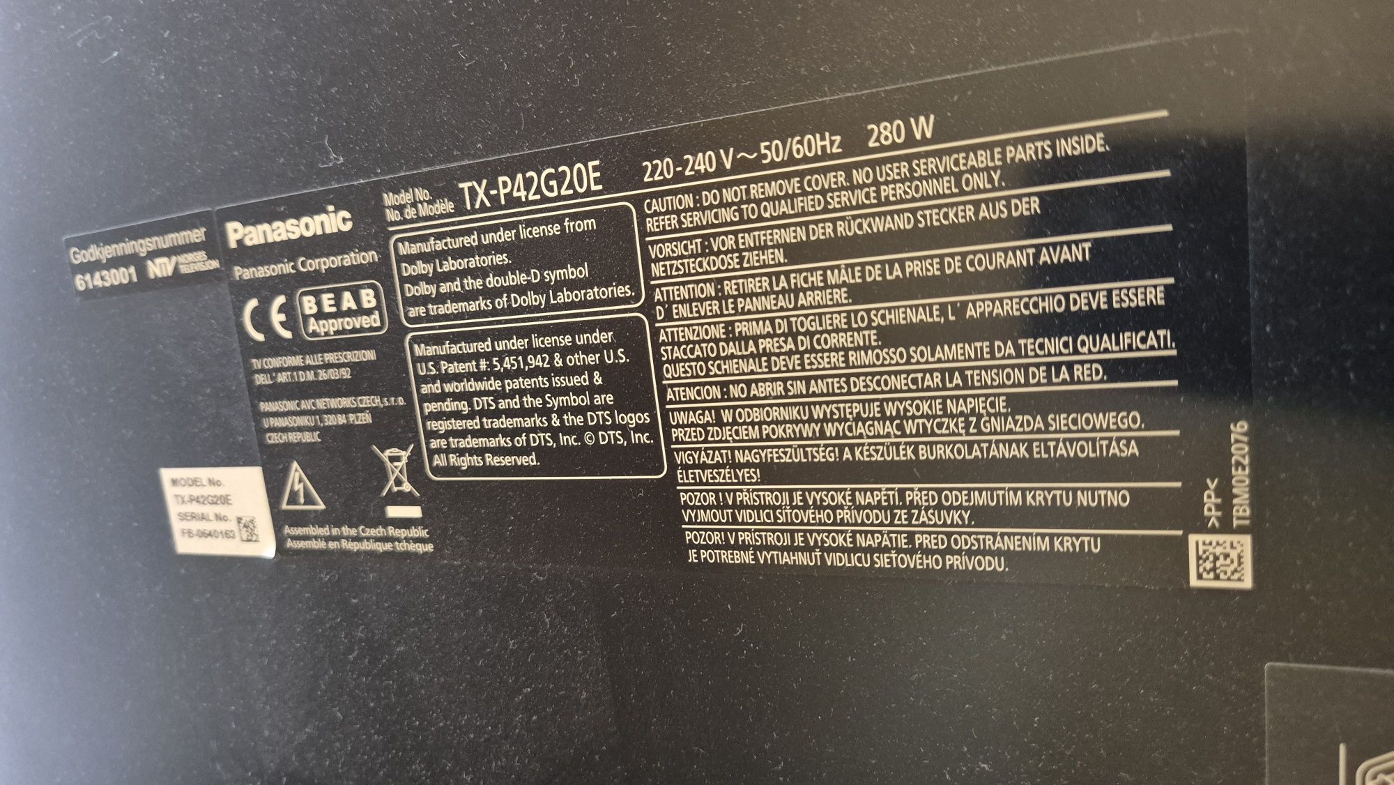 Telewizor Panasonic TX-P42G20E 42"