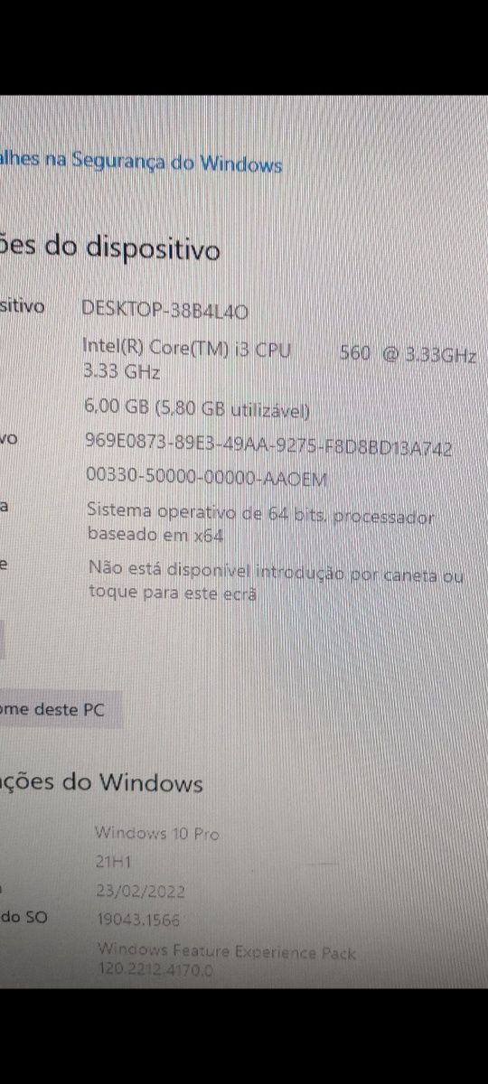 Computador SFF HP Compaq I3-560 6Gb 190Gb W10