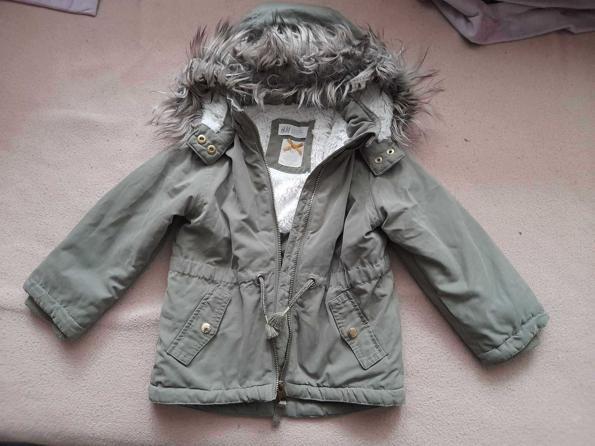 H&M, kurta zimowa dla dziewczynki, 116 cm