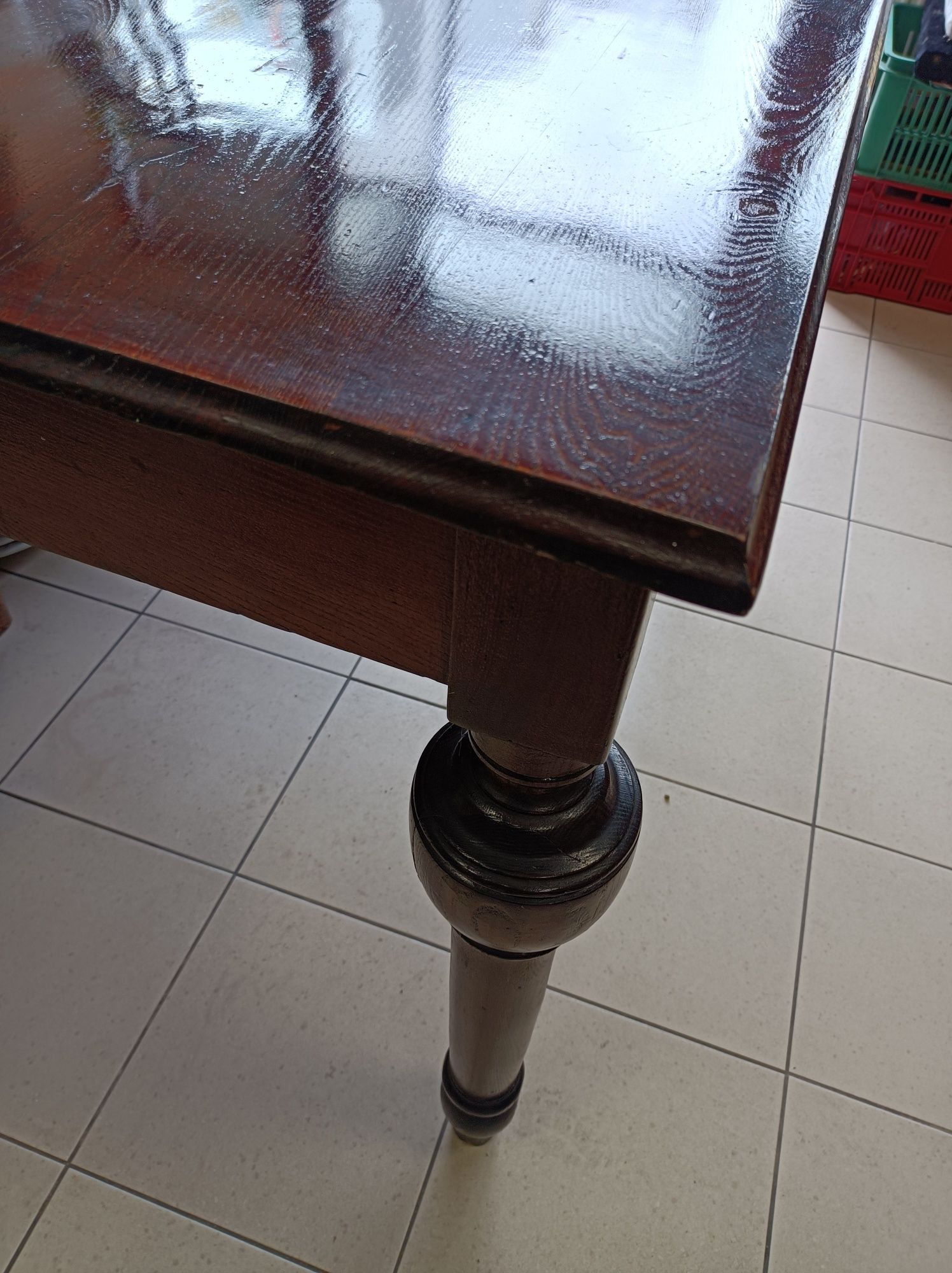 Drewniany solidny stół dębowy przedwojenny eklektyk