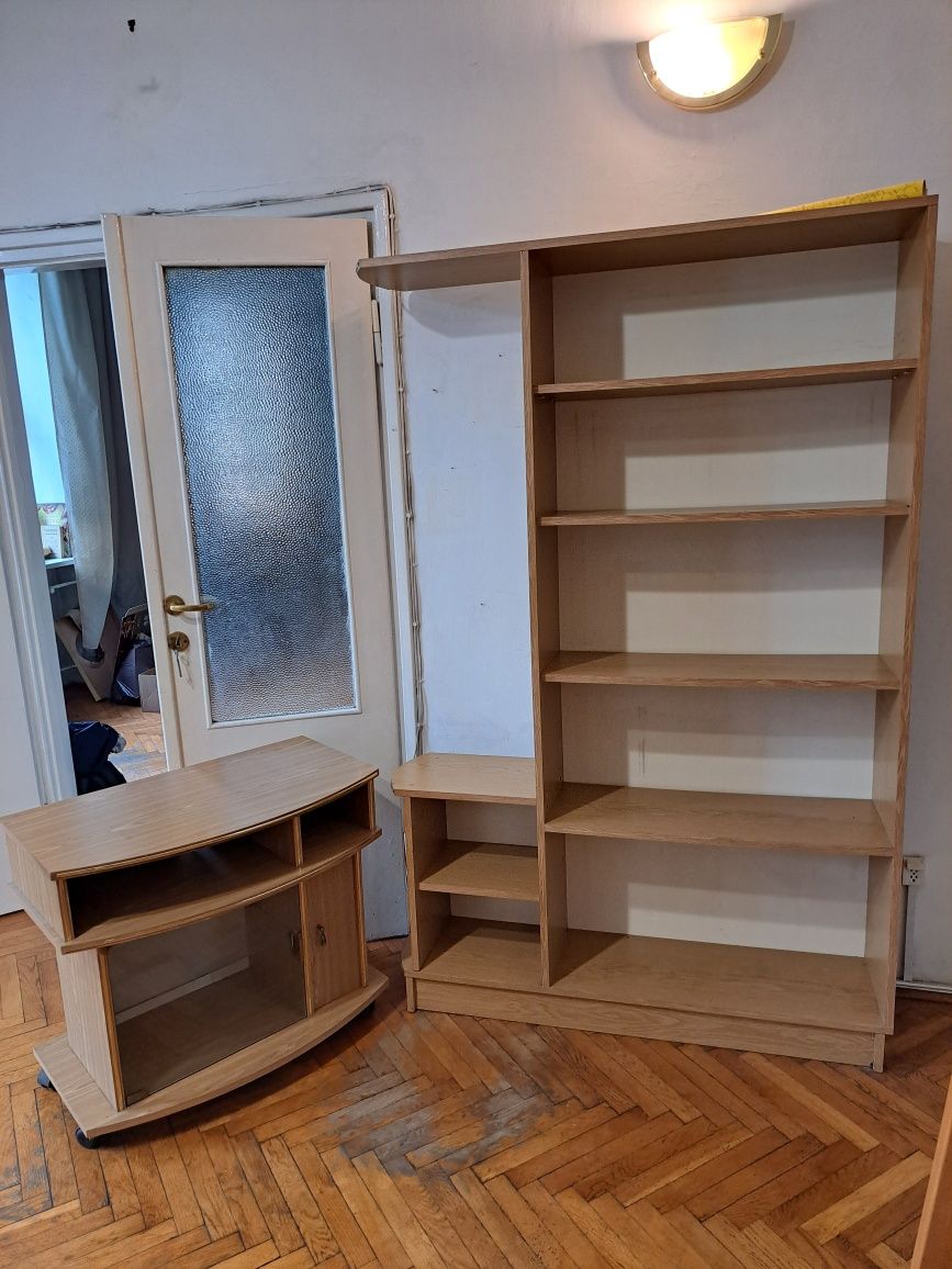 Regały komplet 4 elementy + szafka TV + regał na książki