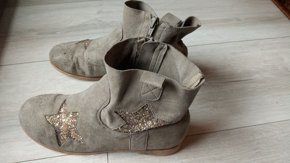 Szare buty botki kozaki Zara Girls 36