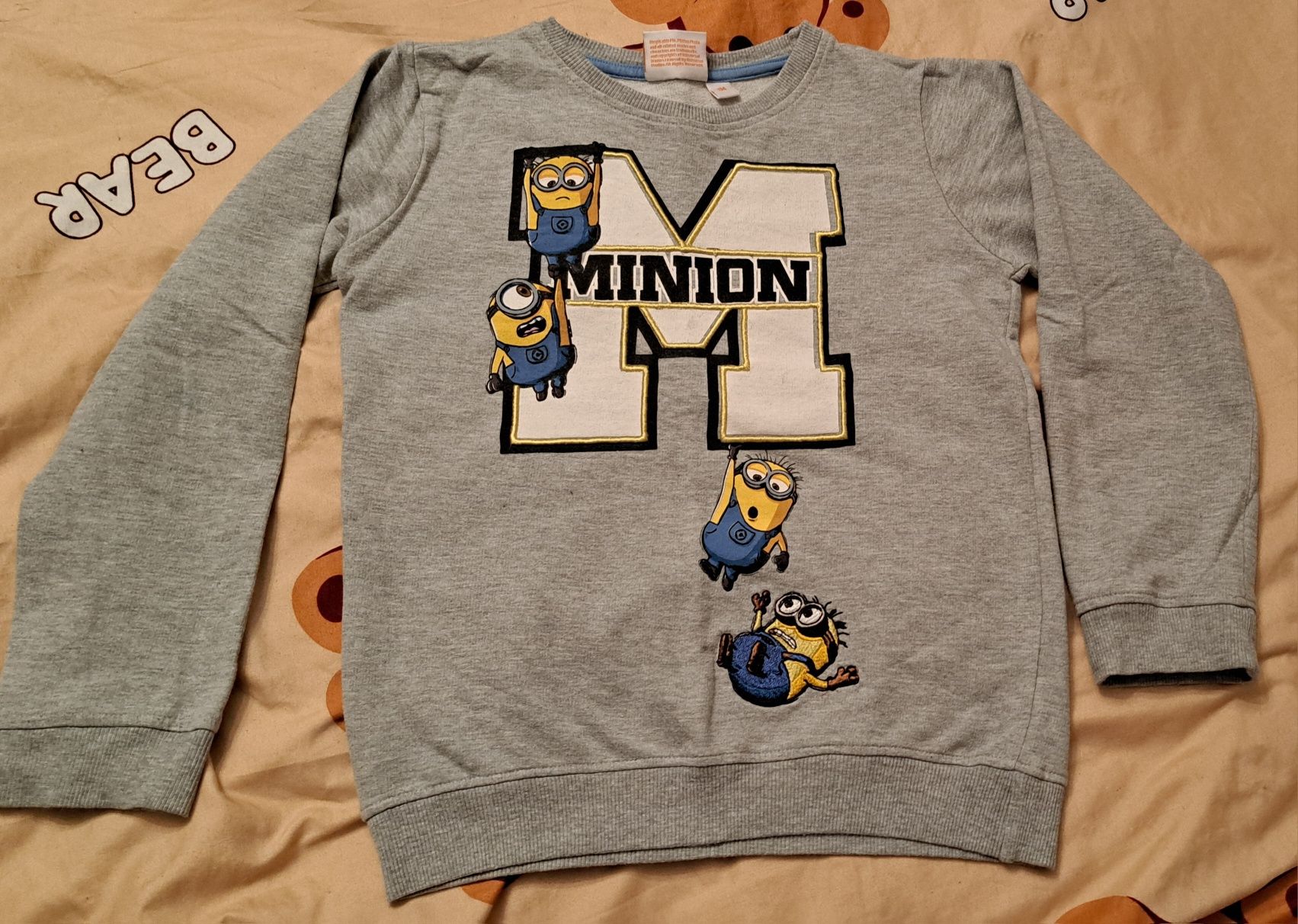 Bluzka chłopięca 134 cm minionki szara