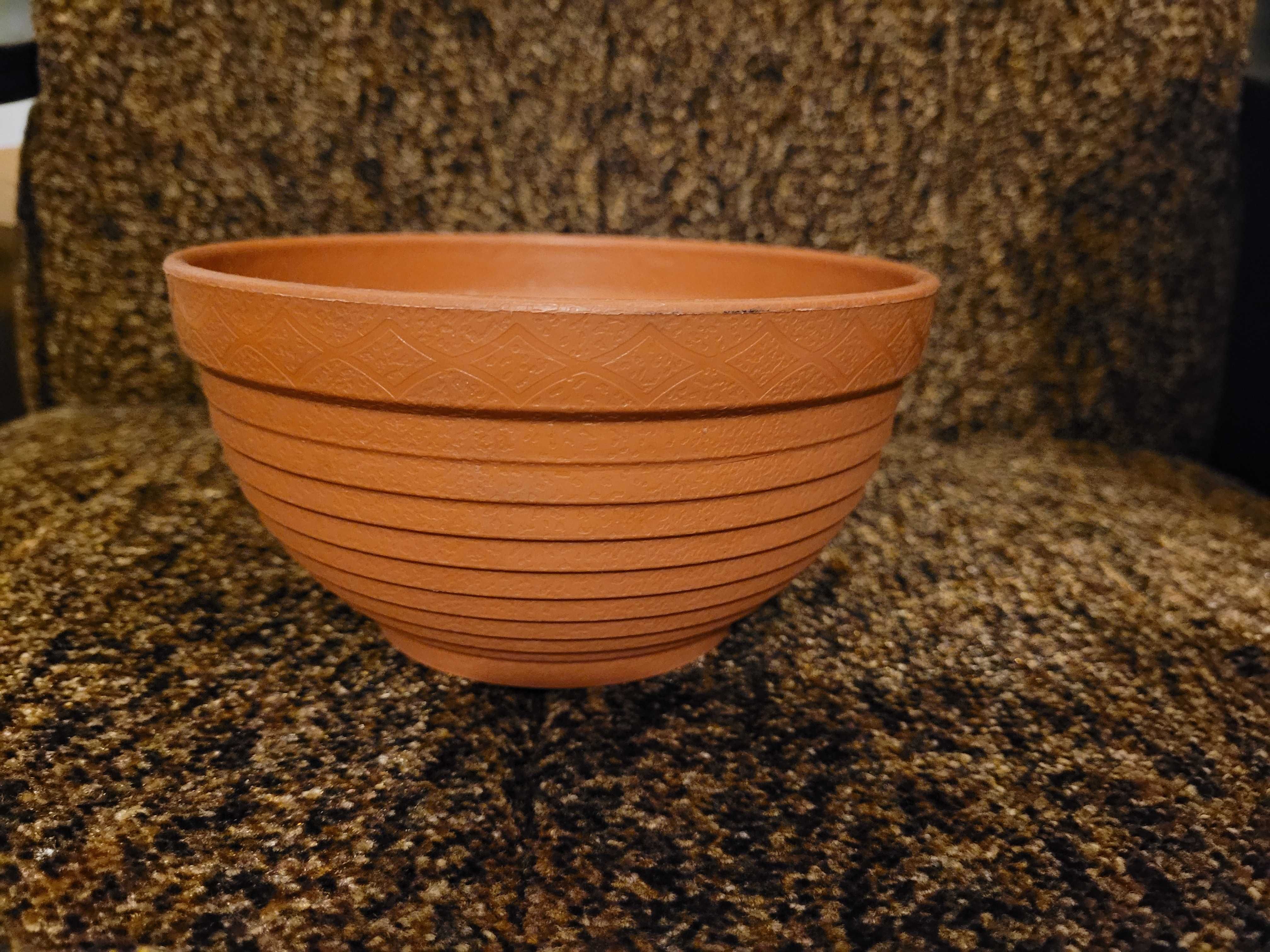 Brązowa donica misa ProsperPlast 17 cm