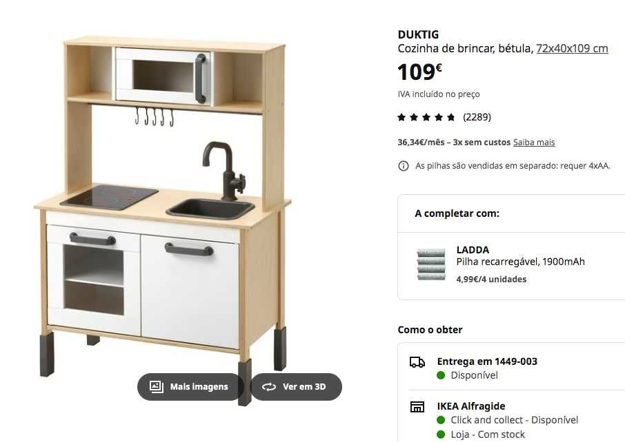 Cozinha de brincar Ikea para crianças em óptimo estado