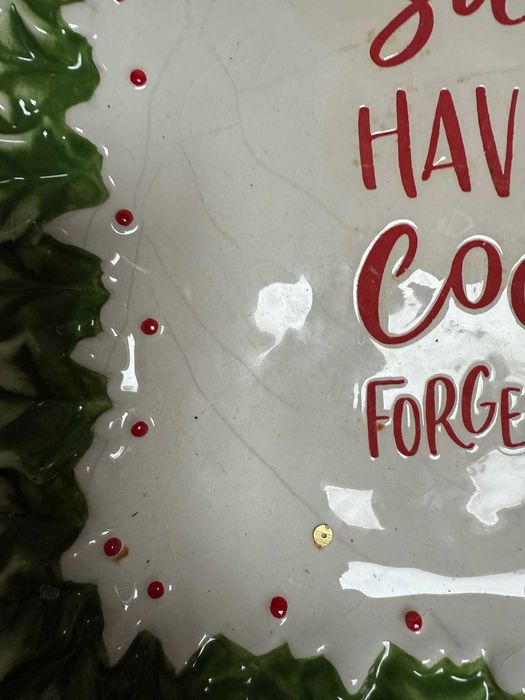 Talerz świąteczny, Santa Have a Cookie, ceramika, 29 x 29 cm