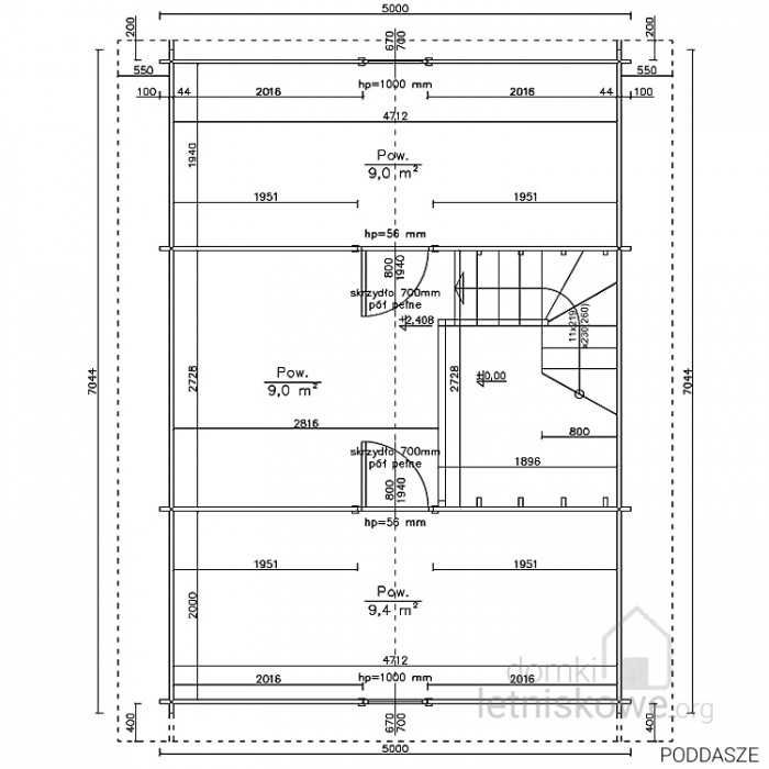 Drewniany domek letniskowy z poddaszem bez pozwolenia 5x7m