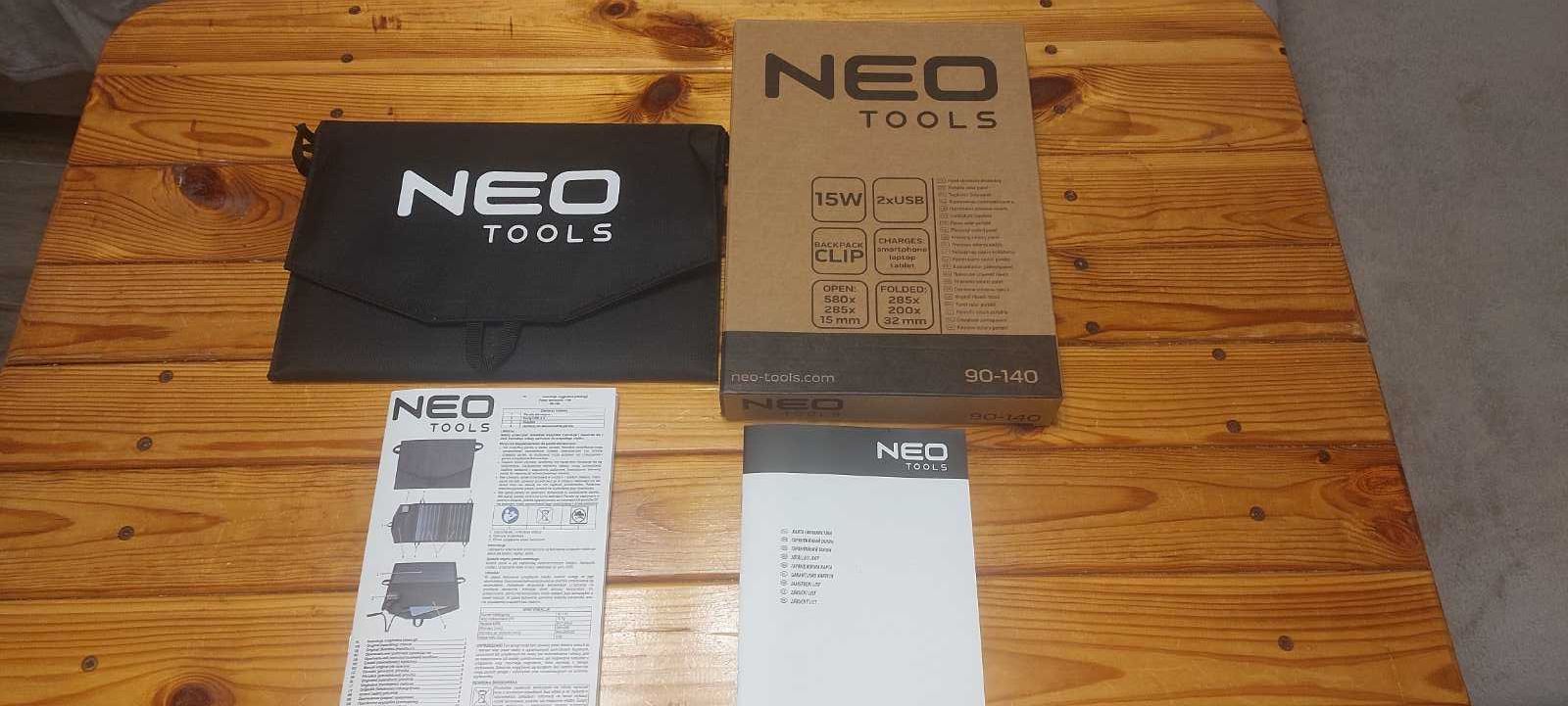 Портативний зарядний пристрій Neo Tools сонячна панель 15Вт, 2xUSB