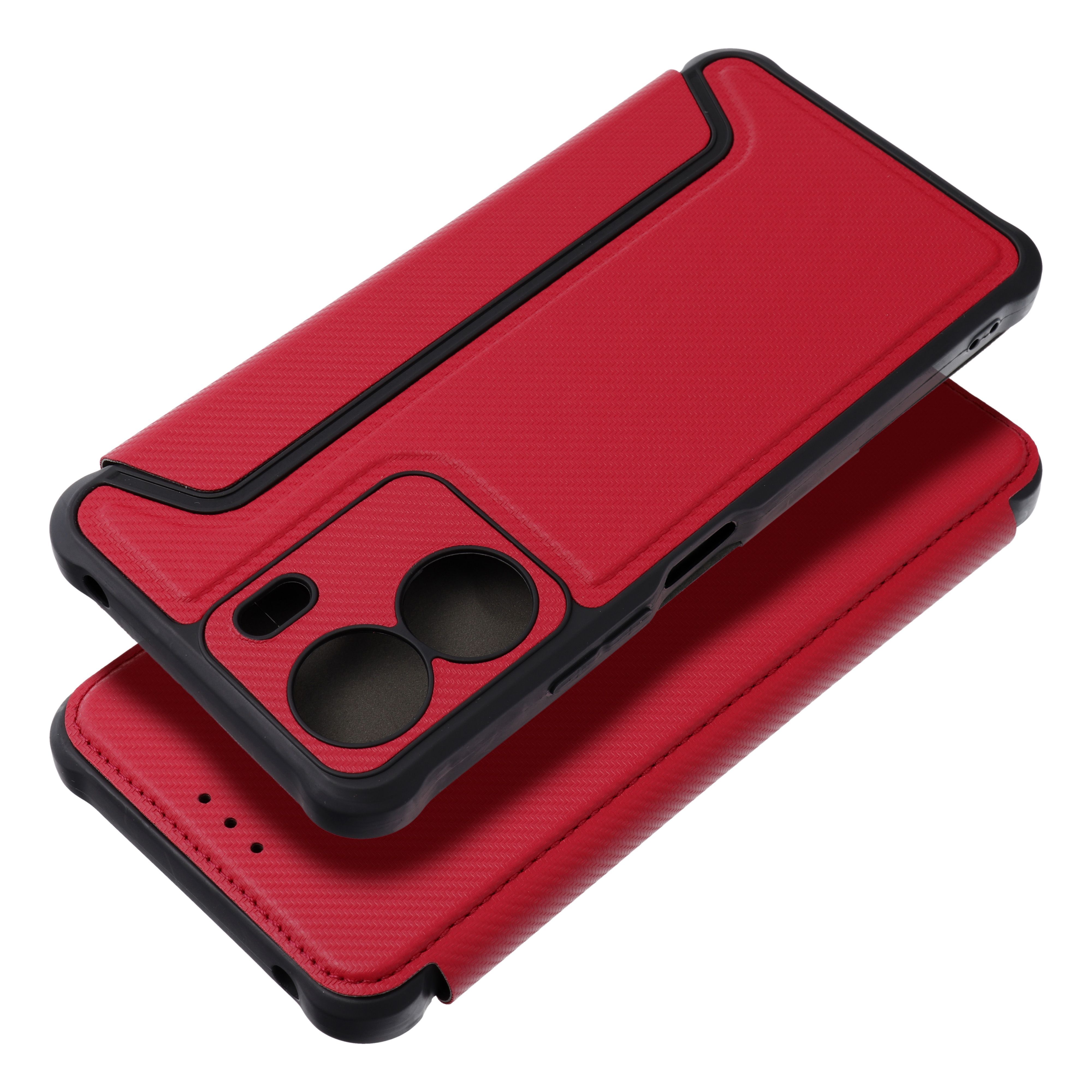 Etui Kabura Razor Book Do Xiaomi Redmi 13C Czerwony