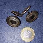 Srebrne spinki do mankietów lata 70