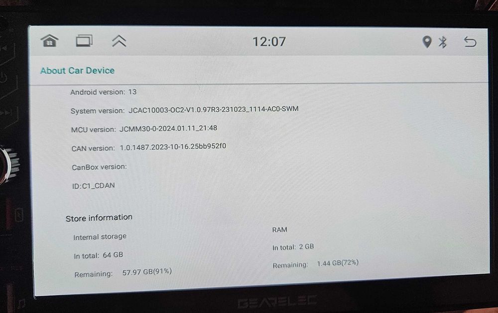 Radio 2DIN Android 13 GEARELEC 2GB RAM 64GB ROM praktycznie Nowe!