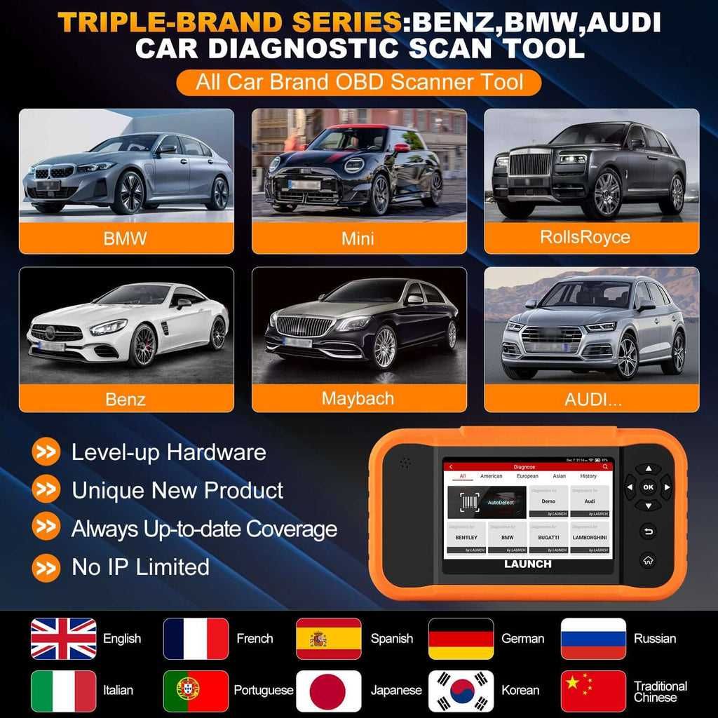 Skaner LAUNCH Creader Elite BBA Vag Audi Seat Skoda Bmw Mini Mercedes