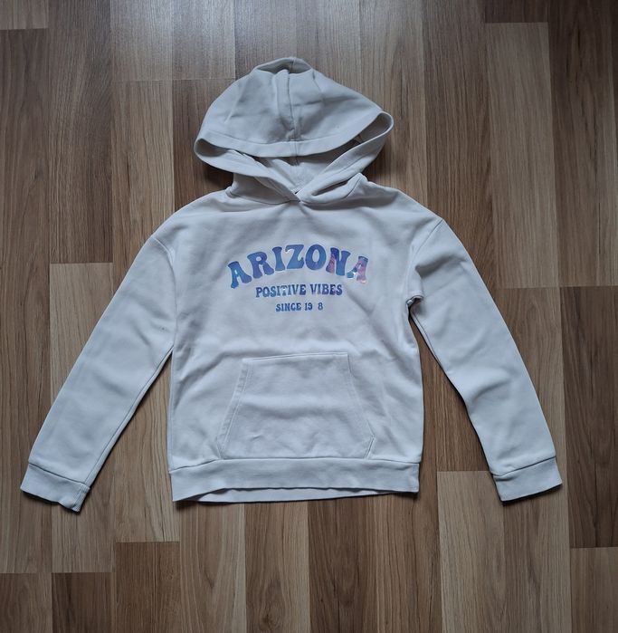 Bluza C&A 134 ecru holograficzny napis