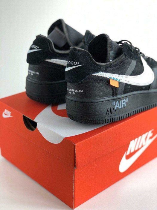 Мужские кроссовки Nike Air Force 1 Low Off-White Black. 40-45