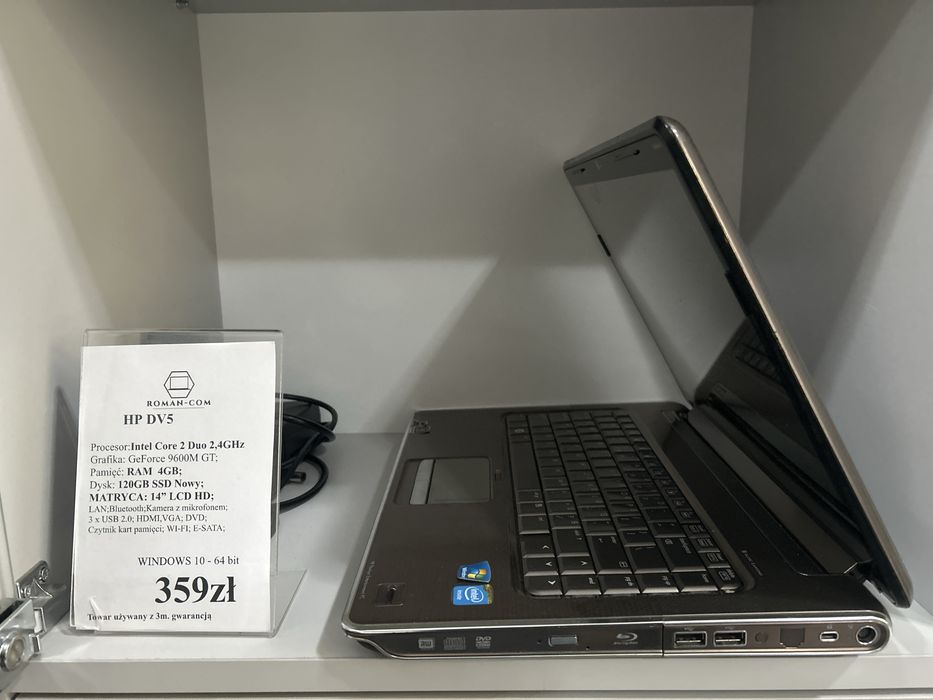 Laptop HP Pavilion DV5 :Intel C.2 x 2,4GHz/RAM 4GB/SSD 120GB/G.F.9600M