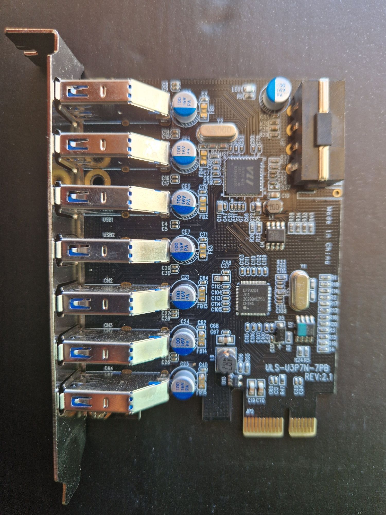 Placa PCI-E Express x1 para 7 x USB 3.0
