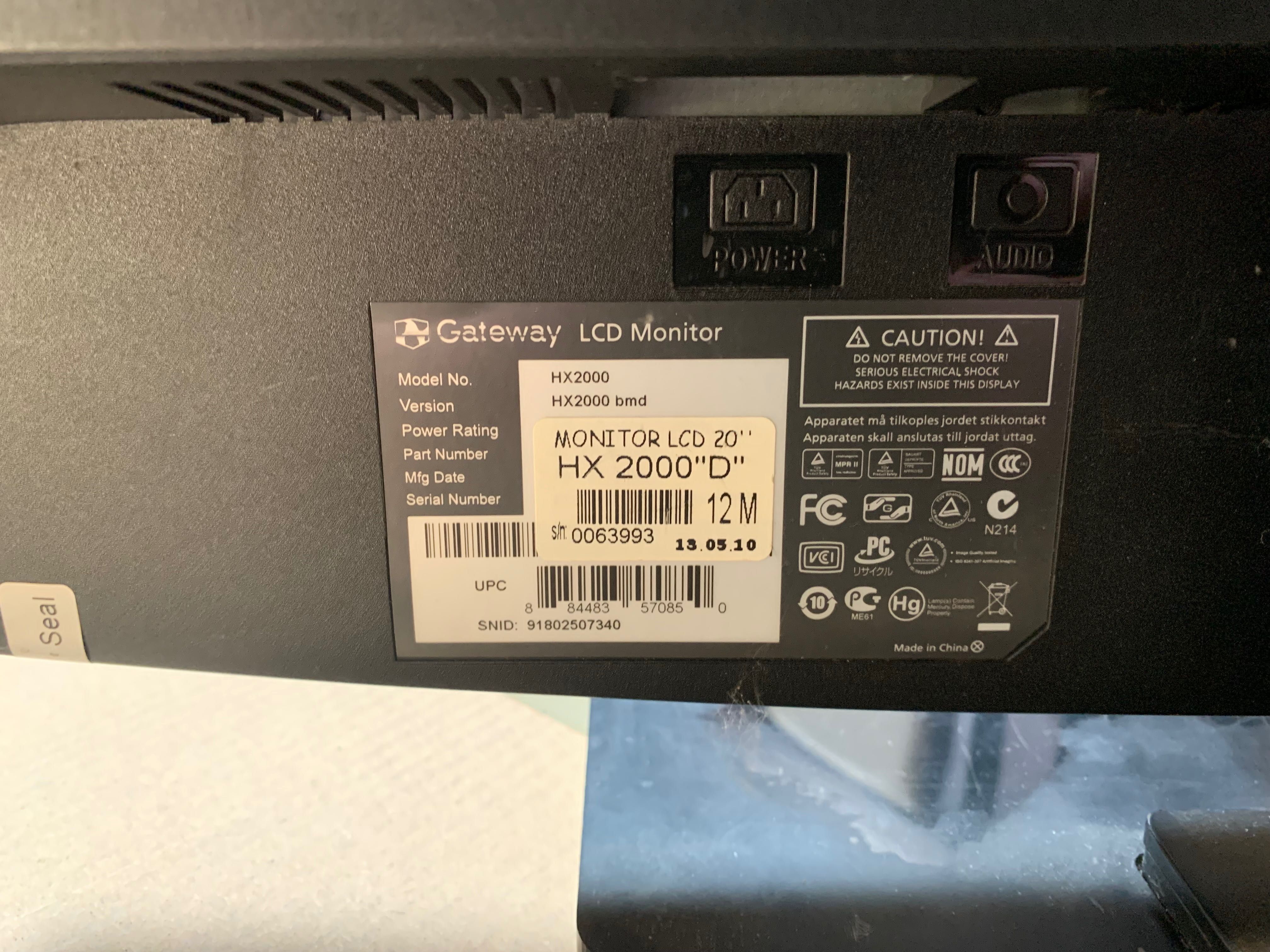 Monitor Gateway hx2000