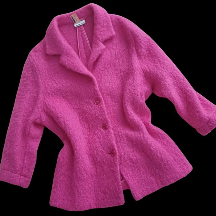 Żakiet w kolorze fuksji, szlachetny skład