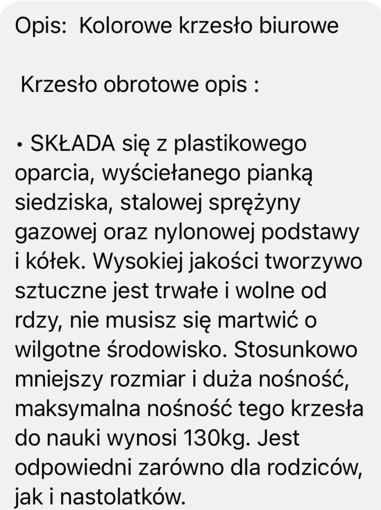 Krzesełko obrotowe