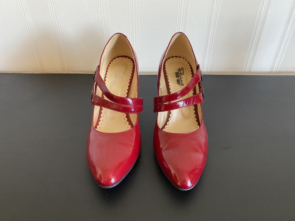 Жіночі туфлі RESPECT р.37, червоні шкіряні лаковані