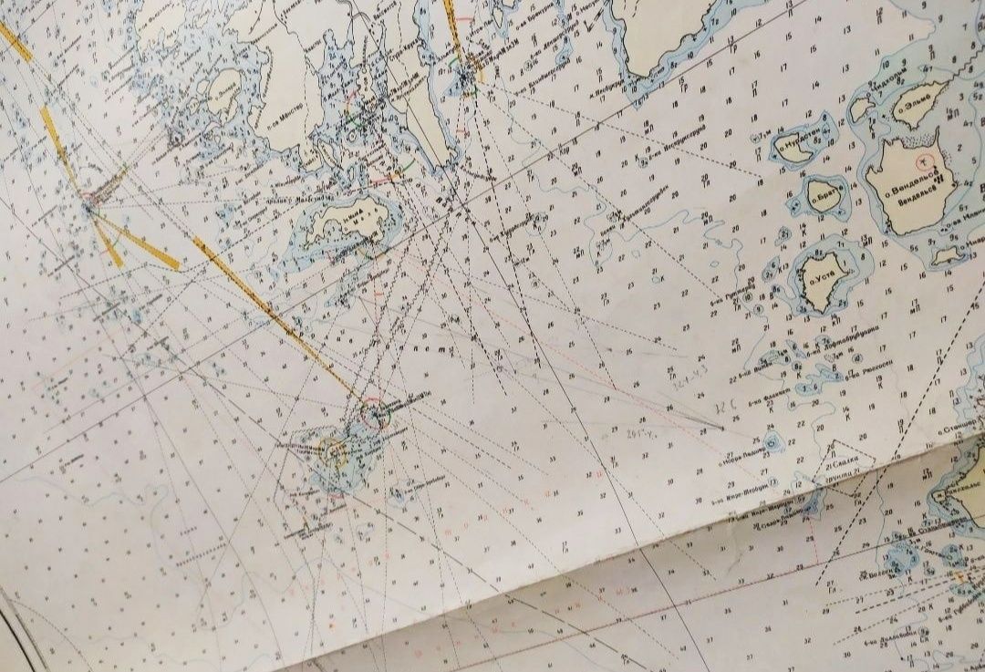 Морская карта Швеции Скандинавия Каттегат Амундсен Фрам Нансен